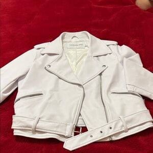Calvin Klein Women's White Leather Jacket